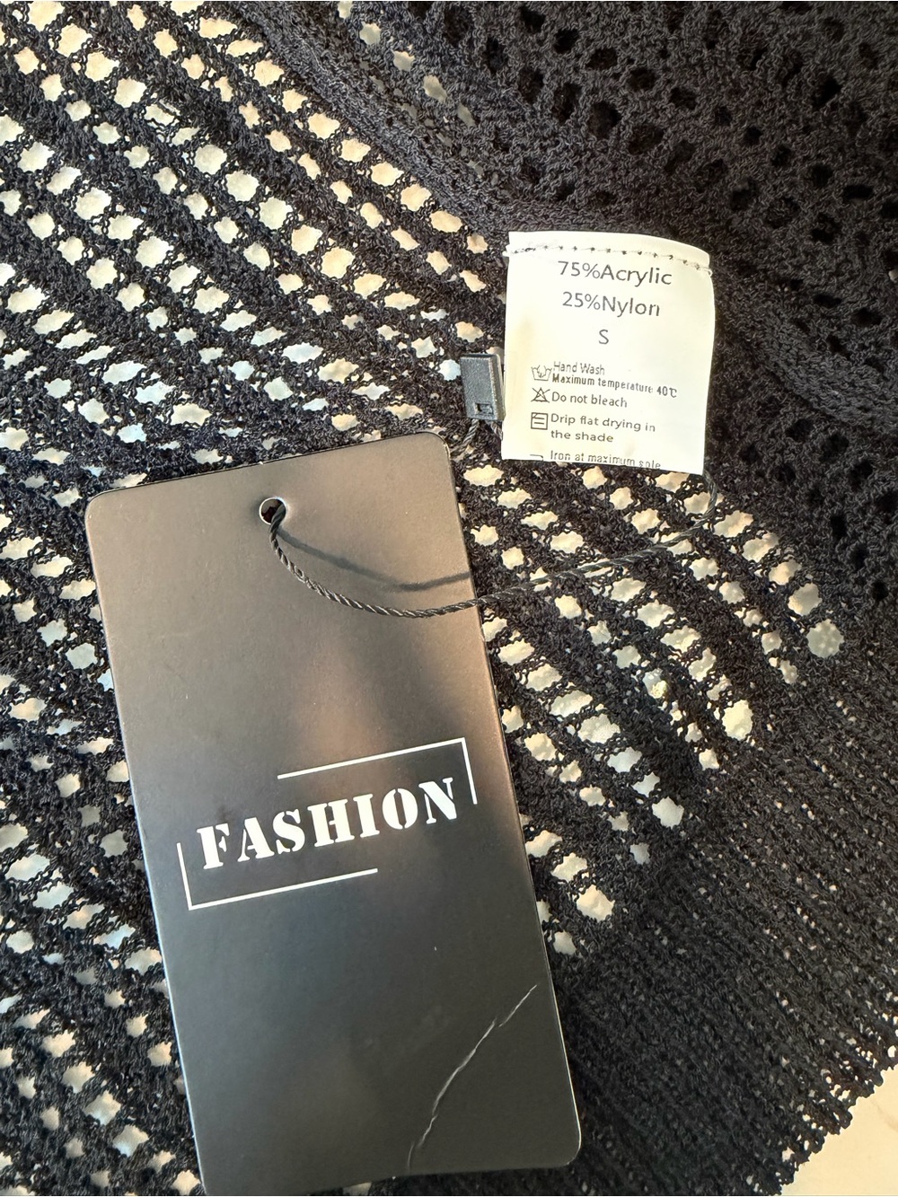 Fashion Brand Company Black Open-Weave Button Front Cardigan #398 - Picture 4 of 4